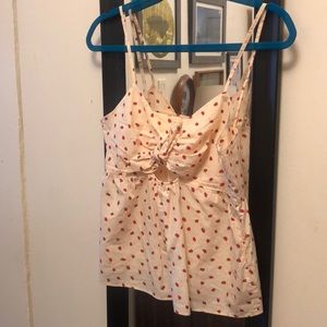 Madewell tie front keyhole cami top